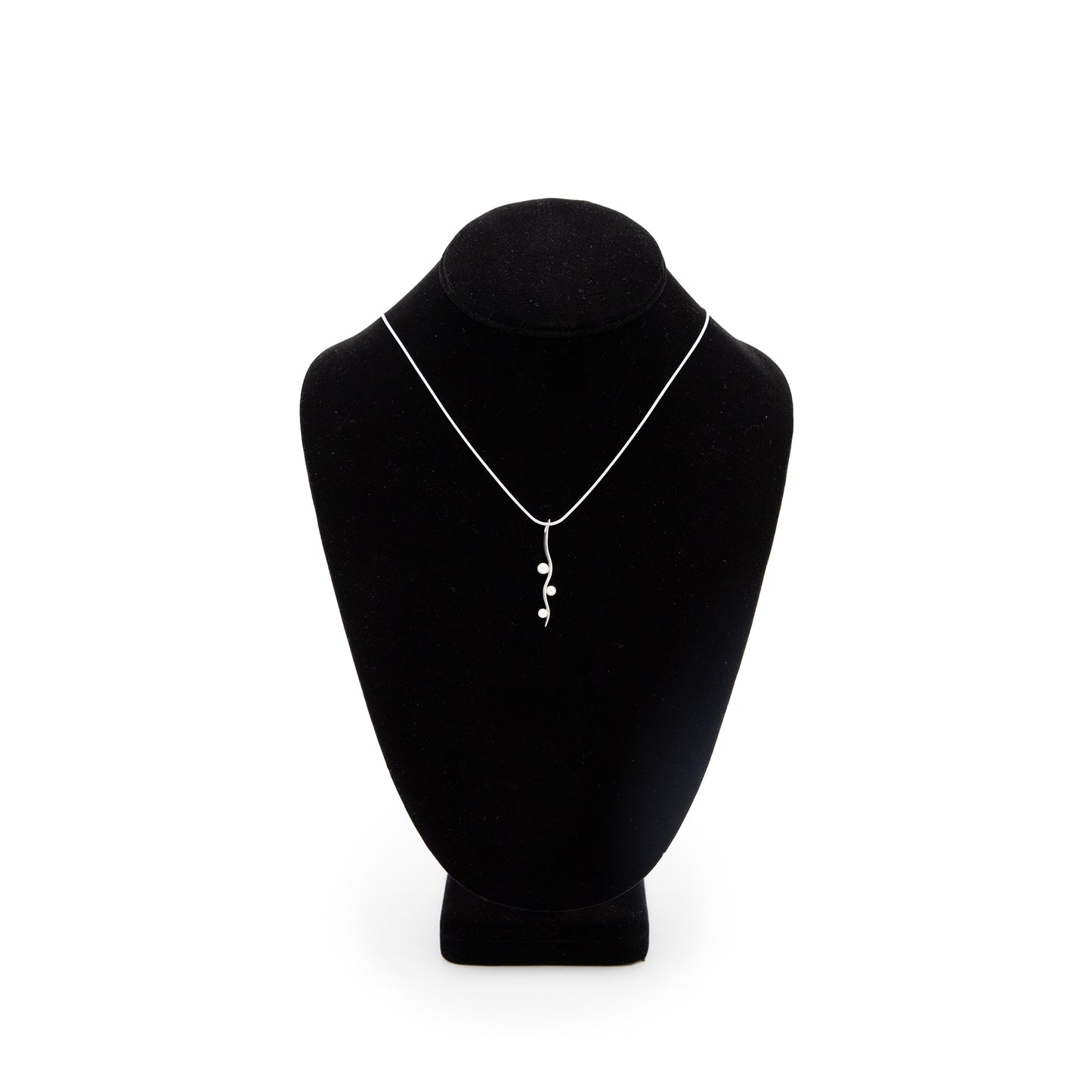 Sterling & Three Pearl Pendant Necklace