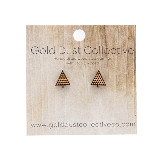 Wooden Christmas Stud Earrings