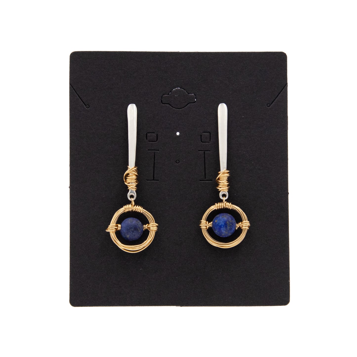 Wu Lapis Gold Post Earrings