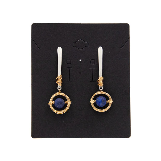 Wu Lapis Gold Post Earrings