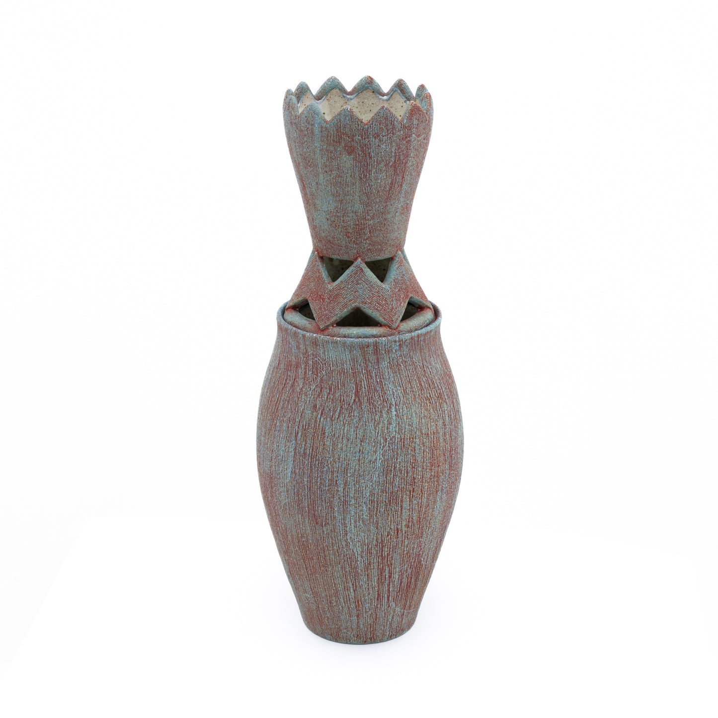 Zig Zag Lidded Vase