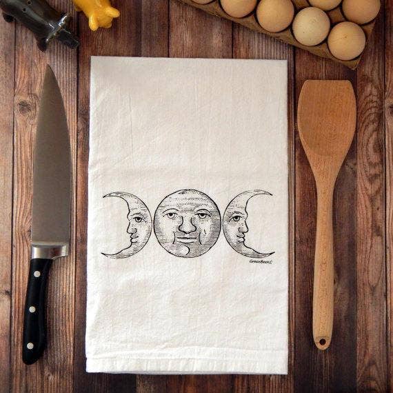 Moon Phases Flour Sack Tea Towel