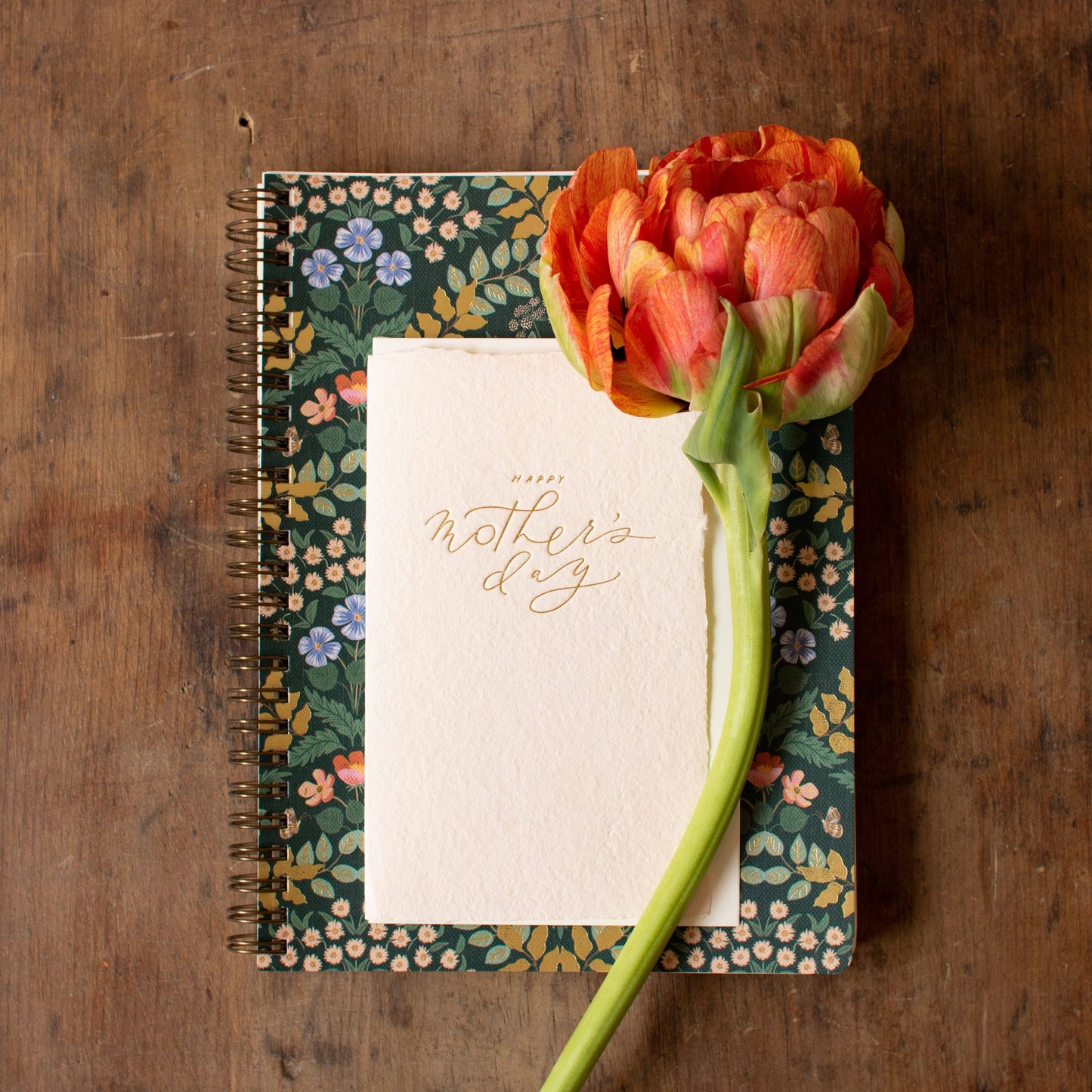 Mother's Day Calligraphy Note Handmade Paper Letterpress