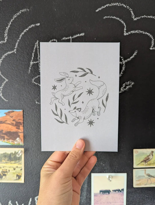 Fox and Hare Print