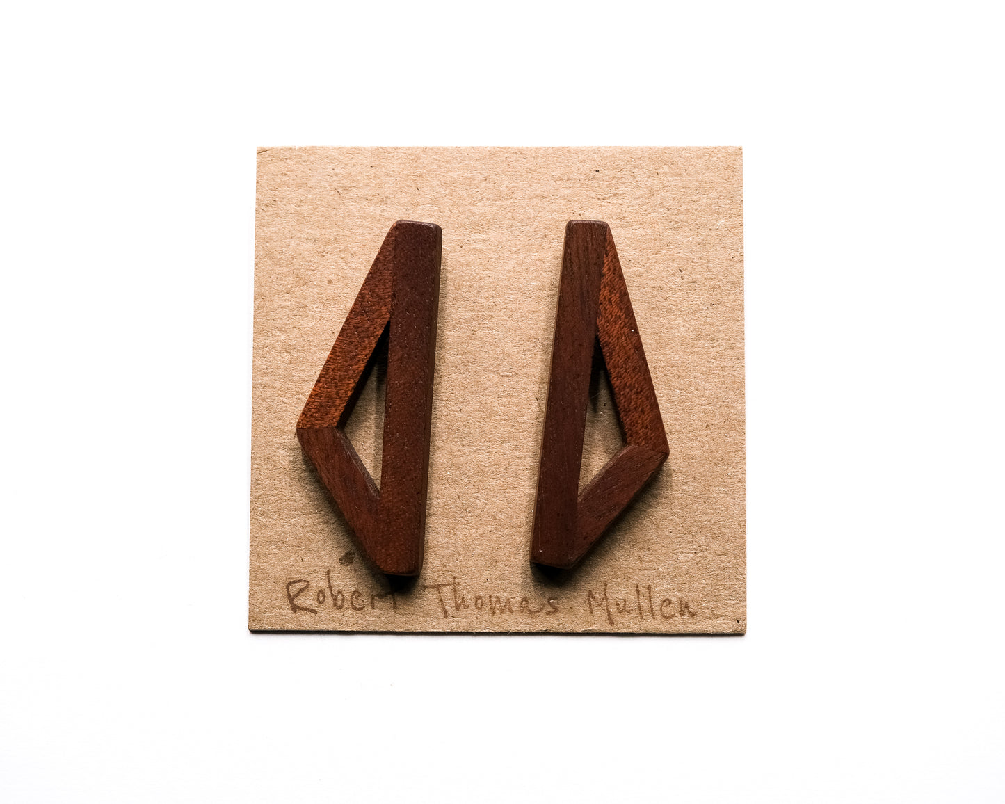 Wooden Triangle Earrings
