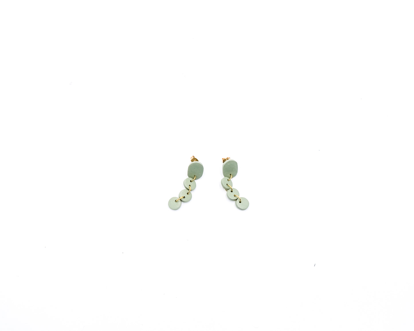 Green Chain Polymer Earrings
