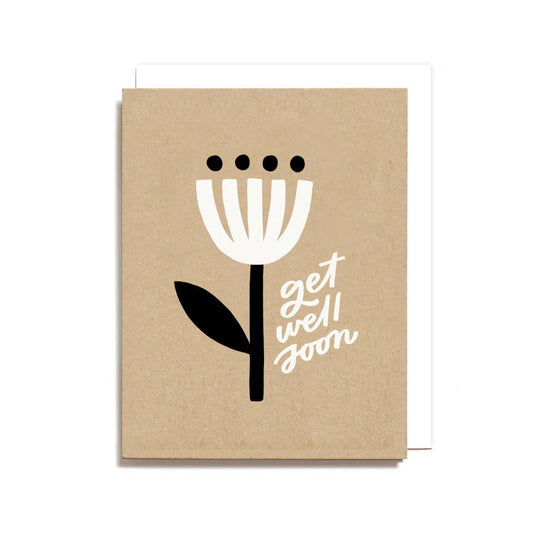 Get Well Soon Minimal Flower Card