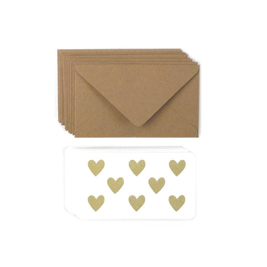 Gold Hearts Mini Note Set
