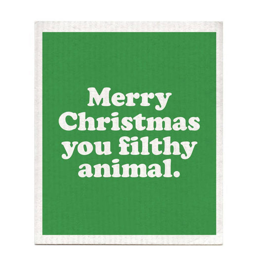 Merry Christmas You Filthy Animal Dishcloth