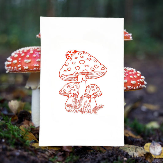 Red Mushroom Fly Agaric Kitchen Towel