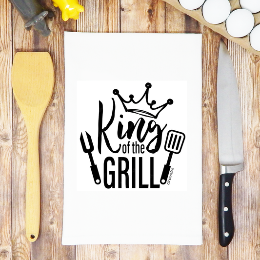 King of the Grill Fathers Day Tea Towel