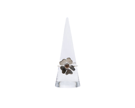Silver Flower Ring, Size 9