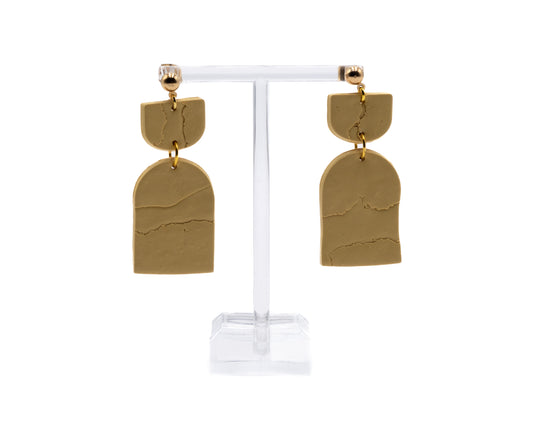 LG Tan & Gold Dangle Earrings