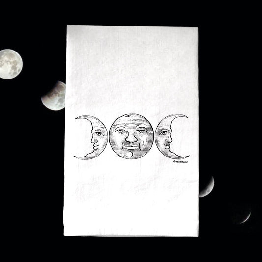 Moon Phases Flour Sack Tea Towel